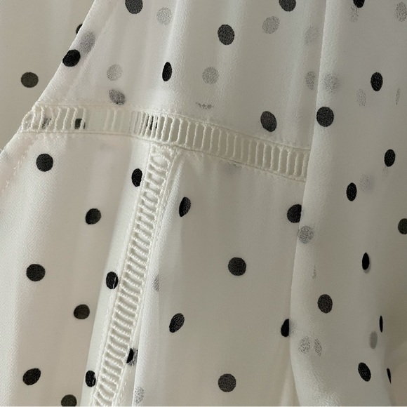 Torrid Chiffon Flutter Sleeve Midi Dress Black & White Polka Dot Size 10/12 - Picture 5 of 14
